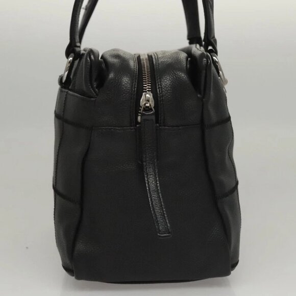 CHANEL Choco Bar Line Shoulder Bag Calf Skin Black CC Auth 117397 - Picture 5 of 15